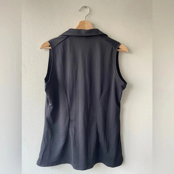 Nike Sleeveless Golf Polo Shirt - Dri-Fit Technology, Black, Collar - Size Large - Picture 4 of 8